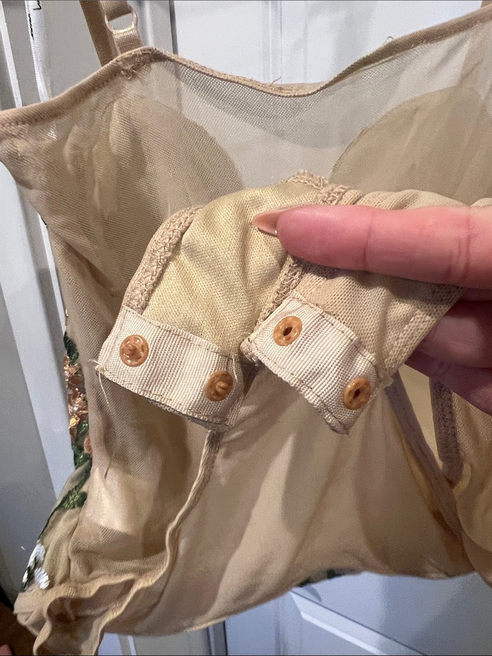 Lulu's Beige Floral Embroidered Bustier Bodysuit - Picture 7 of 8